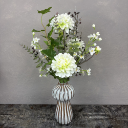Kunstig Buket - Bomber af Hvide Dahlia