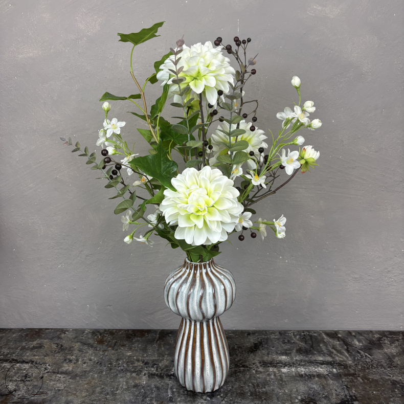 Kunstig Buket - Bomber af Hvide Dahlia