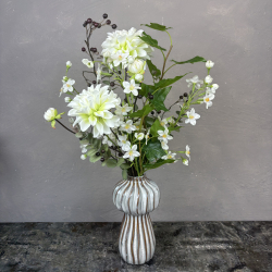 Kunstig Buket - Bomber af Hvide Dahlia