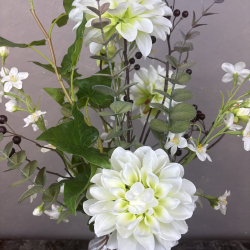 Kunstig Buket - Bomber af Hvide Dahlia