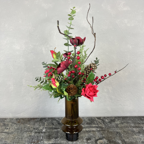 Kunstig buket - Lille R�d m. Roser