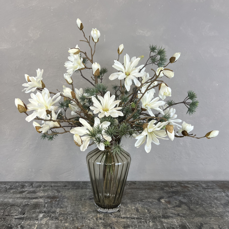Kunstig Buket - Stjerne Magnolia &amp; L�rkegrene