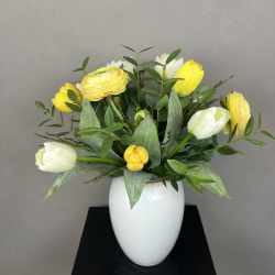 Kunstig Buket - Gul Ranunkel/Tulipan