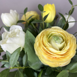 Kunstig Buket - Gul Ranunkel/Tulipan