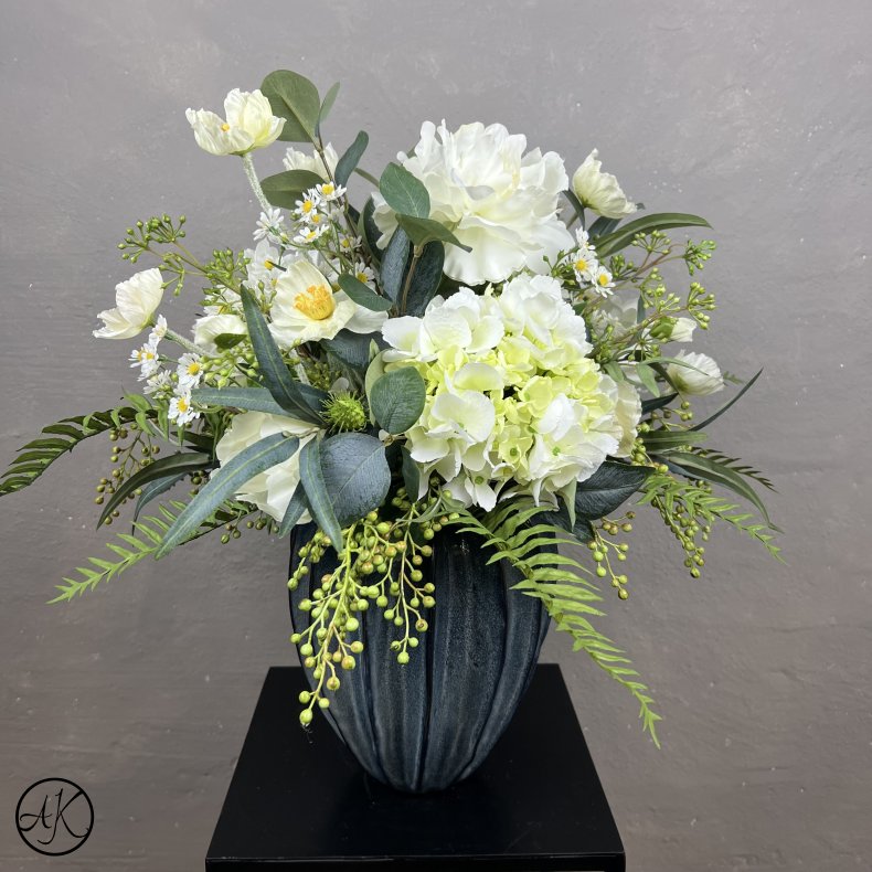 Kunstig Buket - Hvid Hortensia