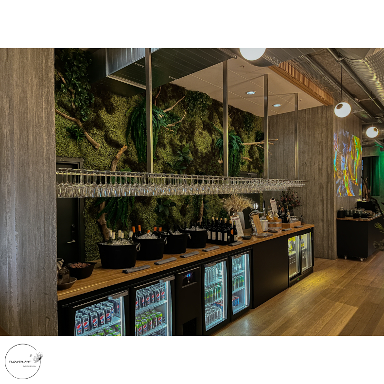 Stor Kunstig Mosvg m. beplantning